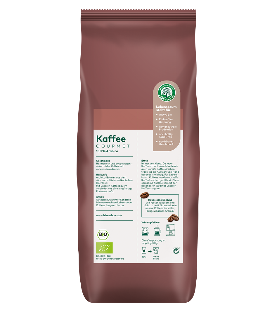 Bio Gourmet Kaffee Rückseite